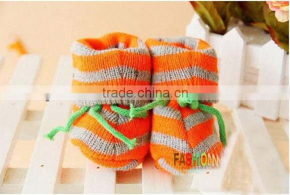 Wholesale Winter Baby Kids Knitted Shoes Stripes Cotton Cute Shoes