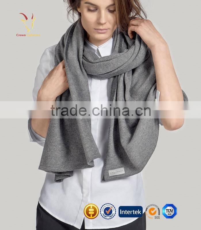 Women Knitted Winter Grey Cashmere Scarfs And Shawl