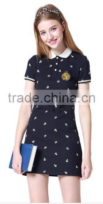 2016 wholesale Customized high school uniform designs different types of uniforms girl polo dress