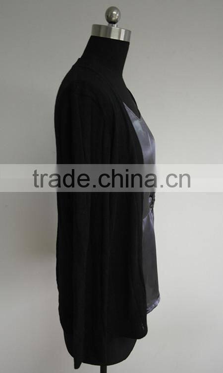 Ladies fashion silk cardigan joint sweater