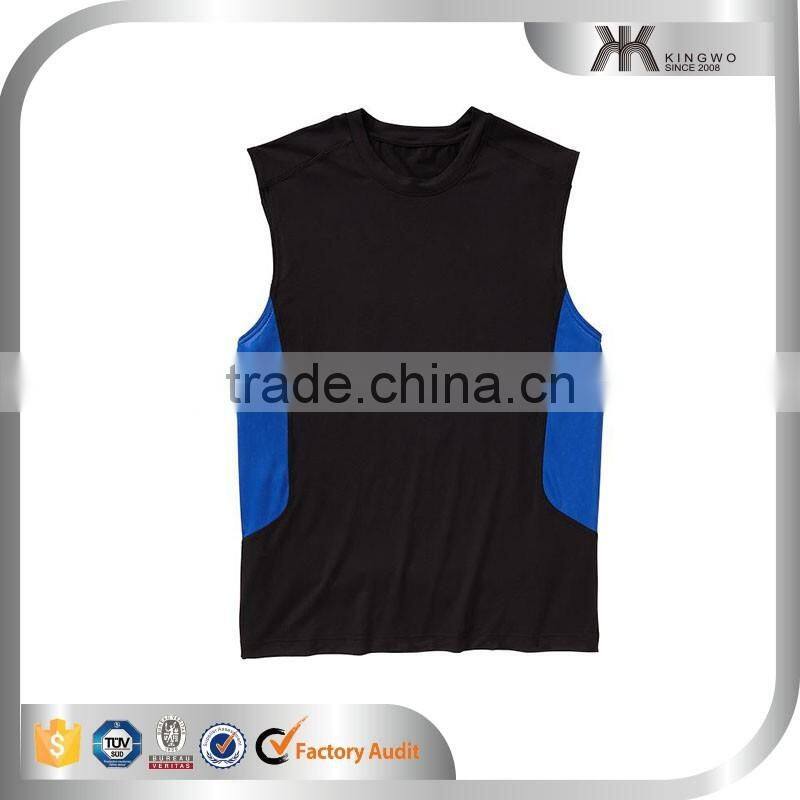 Men Sleeveless Ribbing Contrast Colors Printing Tank Top