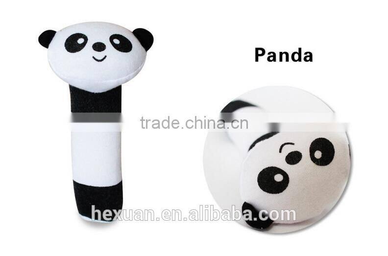 Soft Baby Kid Toy Ring Bell BB Baby Plush Rattle Squeaker Early Educational Doll Rod 0M+ Cute Cartoon Animal Musical Plush Toy