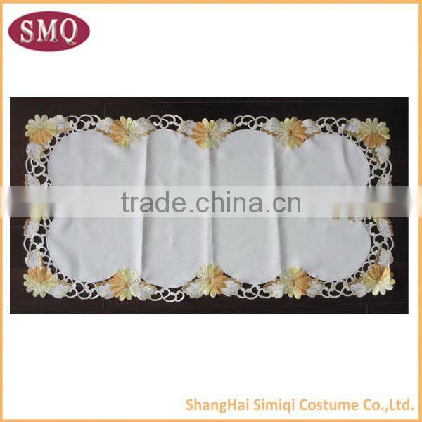 hot sell Custom flower design embroidered rectangular tablecloth