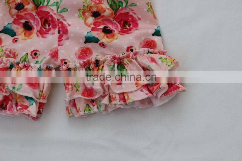 2017 Summer Little Angel Beautiful Flower Ruffle Shorts Baby Girls Lovely Rosa Ruffle Shorts