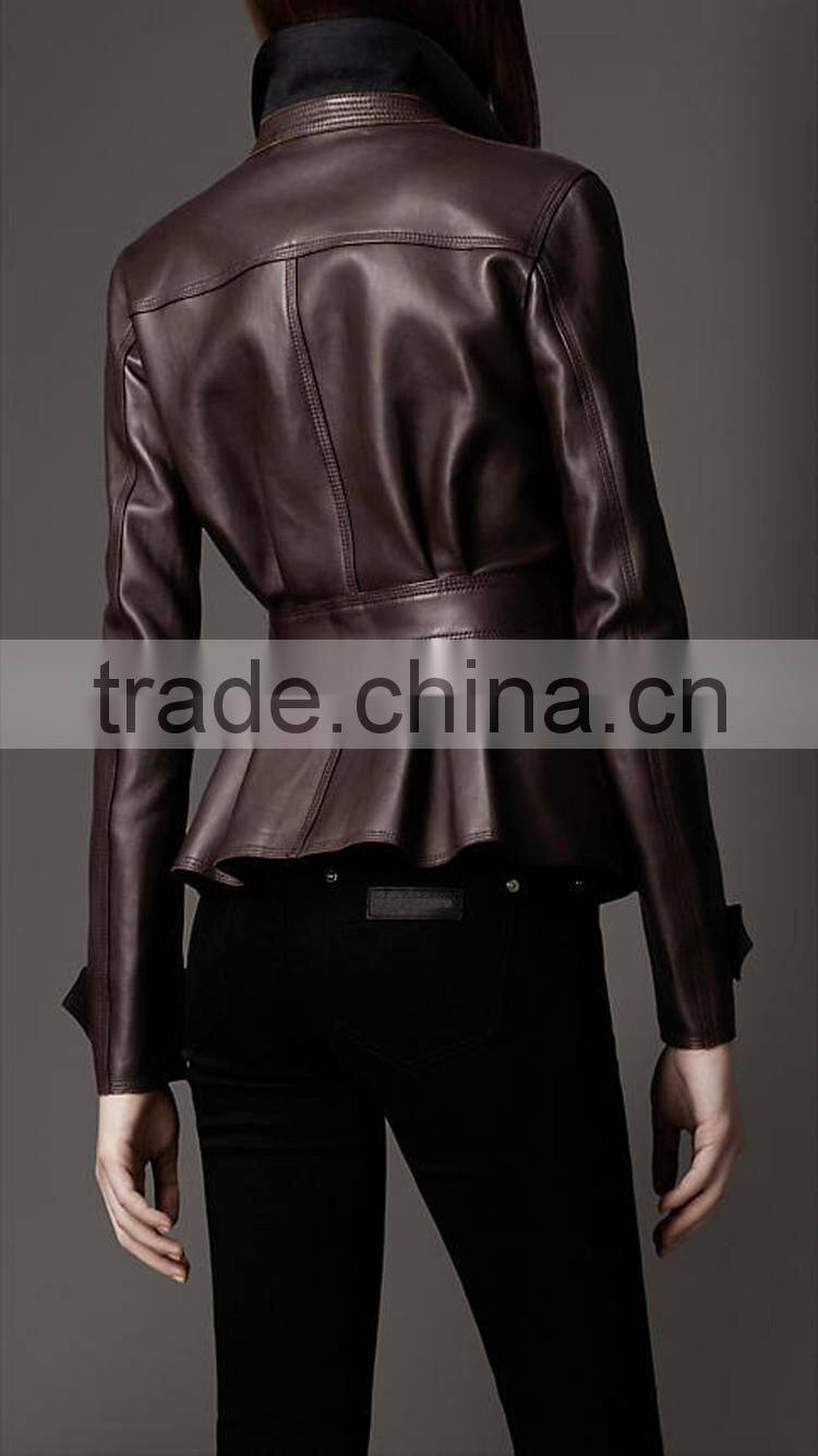 Women New/latest design autumn Wool sheep pure leather jacket/outwear