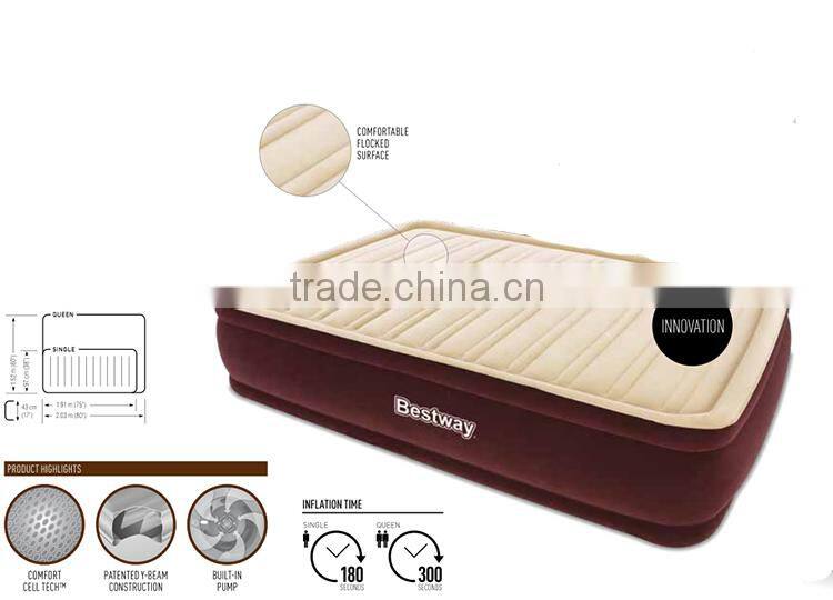 Bestway single double flocking mesh airbed
