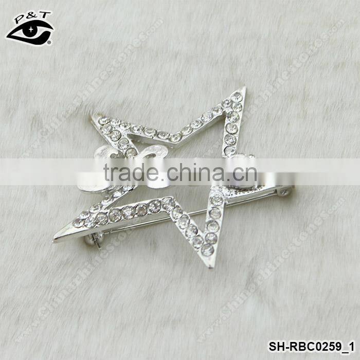 Rhinestone brooch Crystal pins wholesale brooches Star shaped for wedding dresses