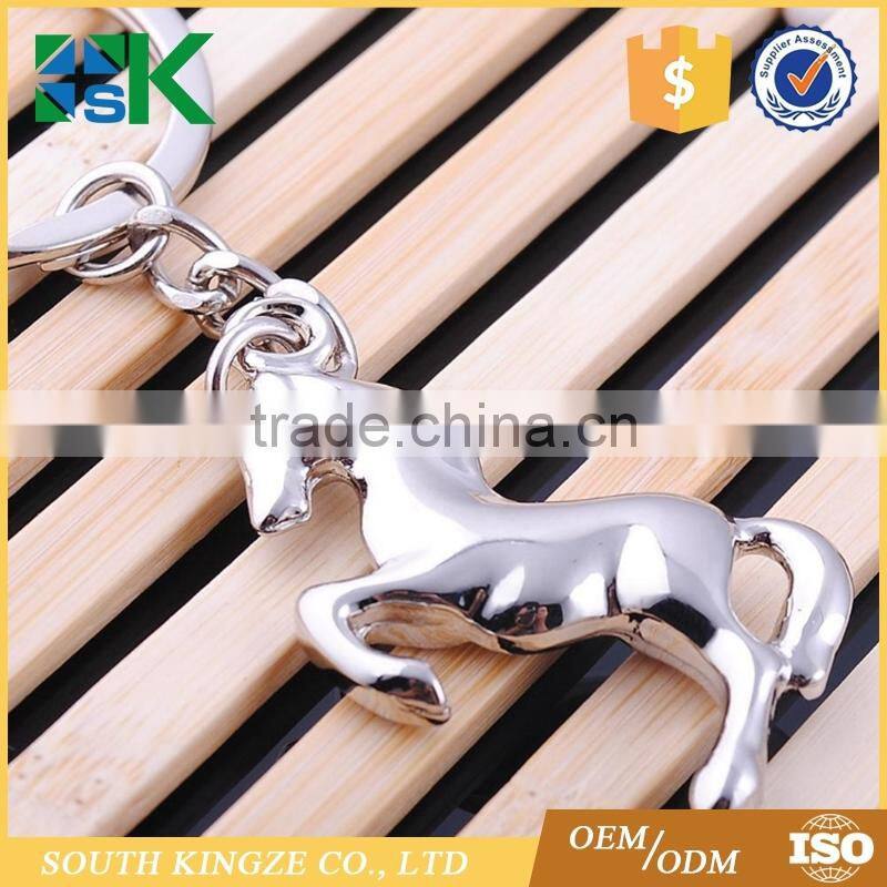 Customizable souvenir gift pony key holder metal car keychain