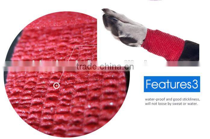 Certificated Non Woven Colorful Self Adhesive Elastic Bandage For People And Pet Use