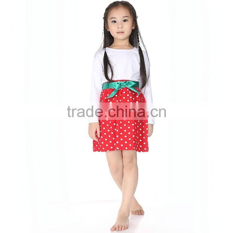 2016 factory wholesale fashion Baby Girls Polka Dot dress ,long sleeve cute dress,Kids Wear Casual Wave Point Dress MC6030302