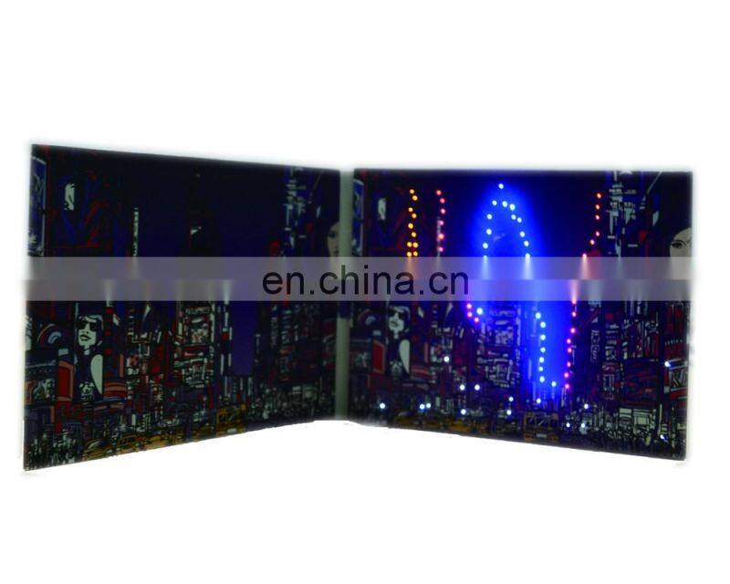 Hot selling LED Lighting Up Paper Greeting Cards With Fiber Optic