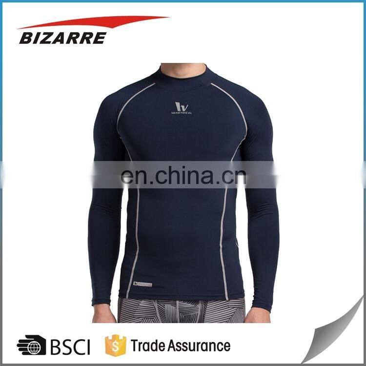 Quick dry sports tights men long sleeve t shirts wholesale gym wear with high quality