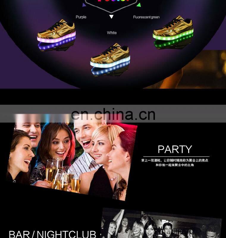 wholesale shining mirror finish PU leather street dance night club LED shoes