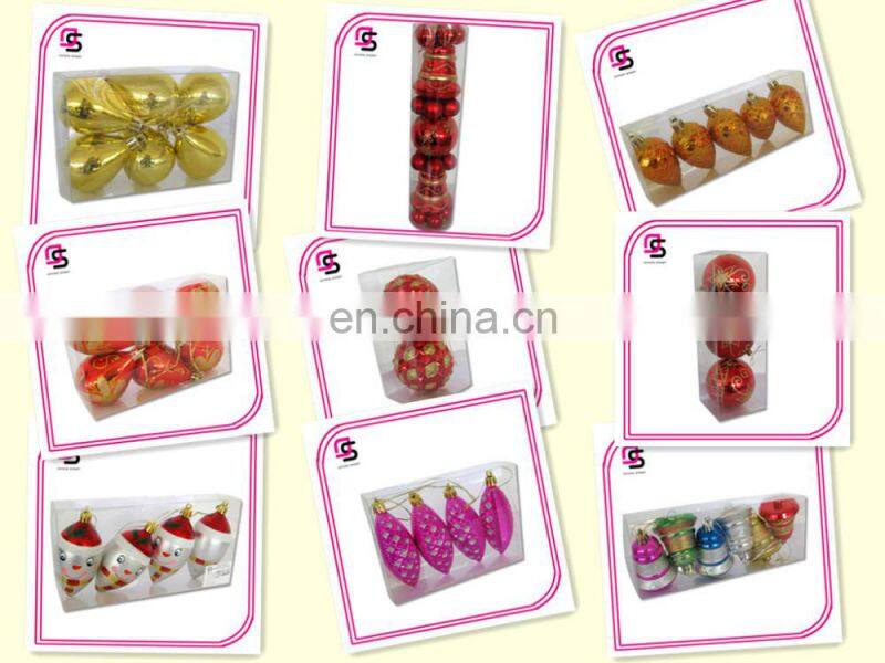 Plastic Christmas ball ,Christmas tree ball,Christmas hang-painted ball 3/S