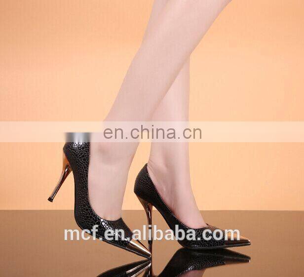 MCH-2395 Stylish grey and white mature sexy girl snakeskin grain simple shoes pointed toe stilettos women high heel shoes