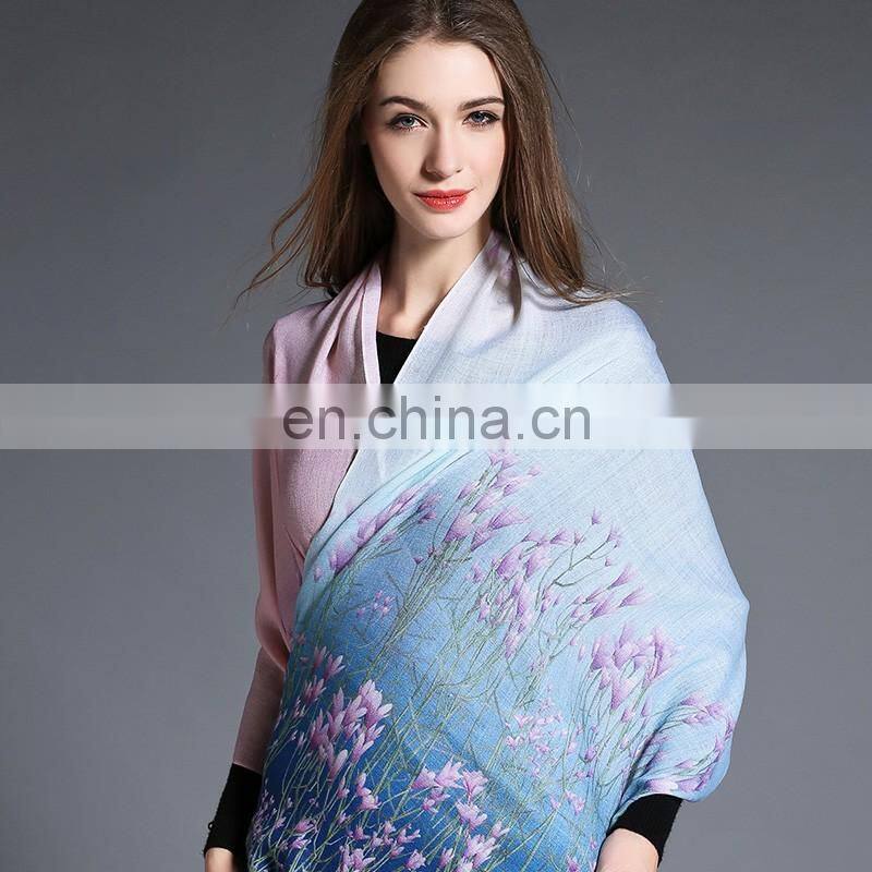 Wool Scarf Lavender Digital Printing