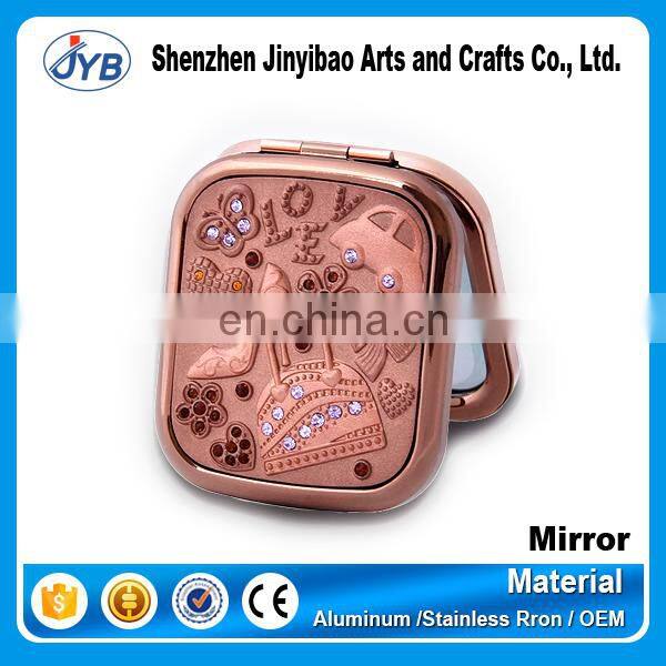 Custom wholesale folding jeweled makeup mirror
