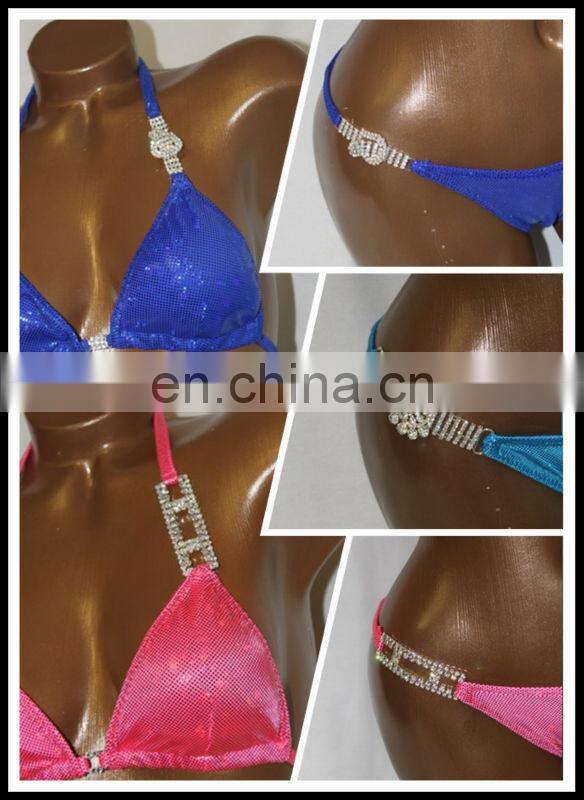 diamante bikini connector with Crystal AB stone & gold base for swimwear