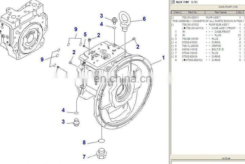 Genuine PC78 Hydraulic pump 708-3T-00220 708-3T-00280 708-3T-01140 708-3T-01131 708-3T-00283
