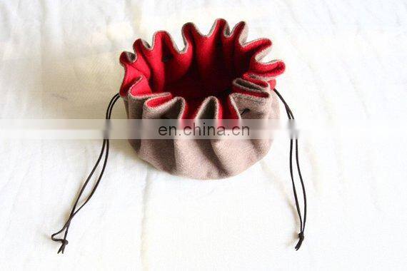 Felt Coin Purses double sided drawstring