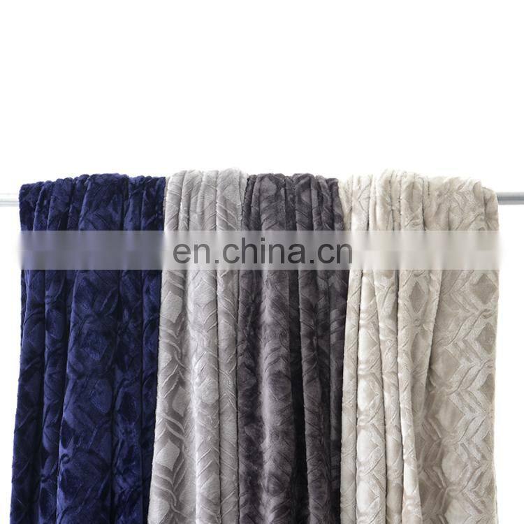 Custom Design Polyester Printed royal blue Flannel Fleece brushed Blanket for winter