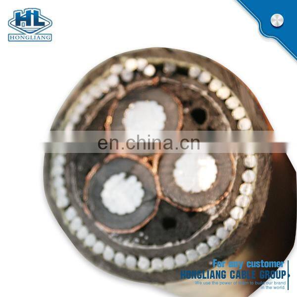 3cores 185mm2 aluminum conductor YJLV32 armoured 24kv underground cable