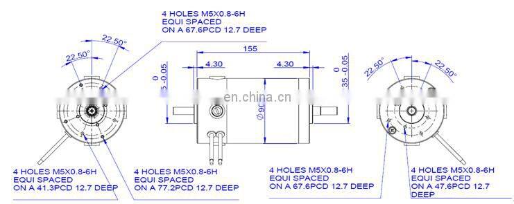O.D90mm brushed dc motor with electric electromanetic brake, 12v 24v 36v high torque big power 400W 500W