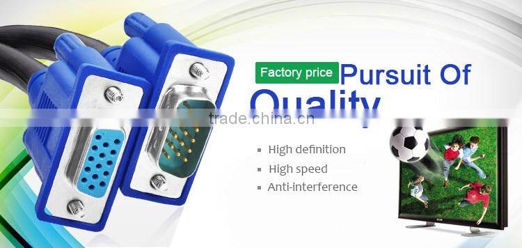 15PIN BLUE BLACK( 3+6) Male to Male PLUG RGB CABLE, VGA SCART CABLE