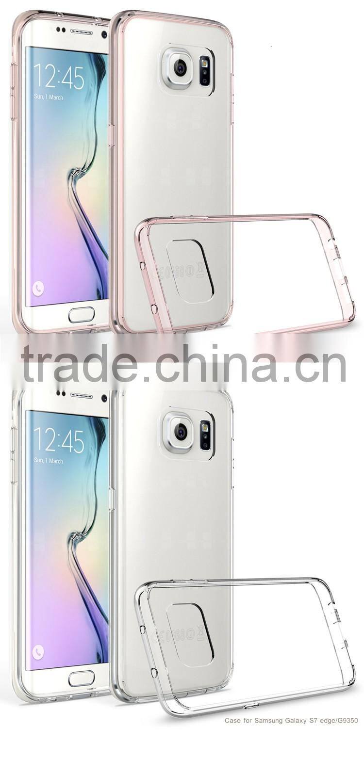 Pc Bumper Soft Clear Transparent tpu Mobile phone case for Samsung Galaxy S7 Edge Case