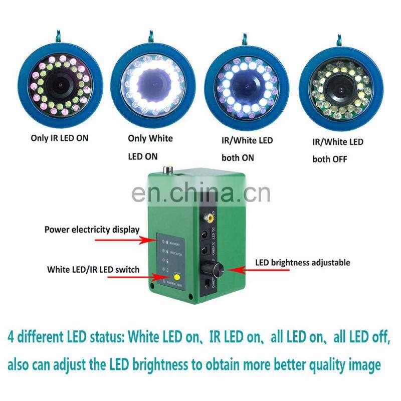 30M 1000TVL Fish Finder Underwater Fish Finder with 7.0 Inch Display Professional Fishing Camera 15 Infrared Bulbs 15 White LEDs