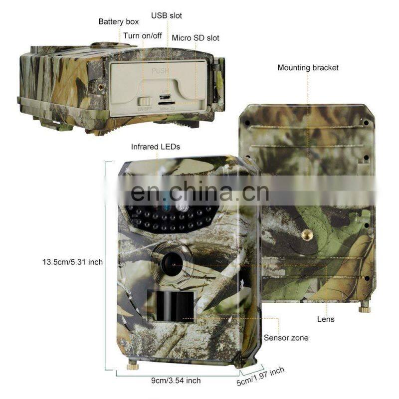Mini cheap PR100 12MP 1080P full HD scout guard infrared thermal camera for hunting
