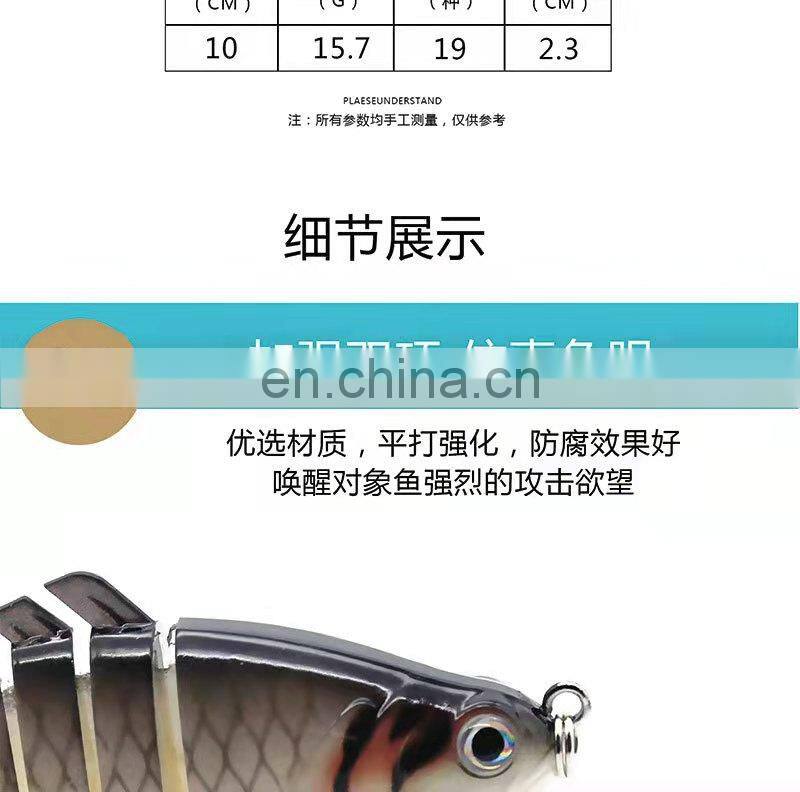 Hot sell Stocked Multi Jointed Artificial Fishing Bait 10cm 15.7g Lifelike Trout Fishing Lure for bass perch trout