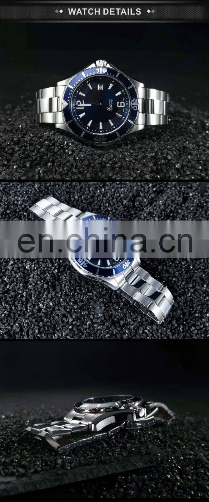 Ronda Movement Own Watch Diver Rotating Bezel Watches Men Wrist Luxury Stainless Steel Bracelet Custom Logo Watch