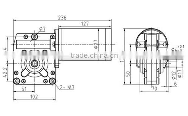12V DC gear motor for Golf Trolley Model ZY7712Z