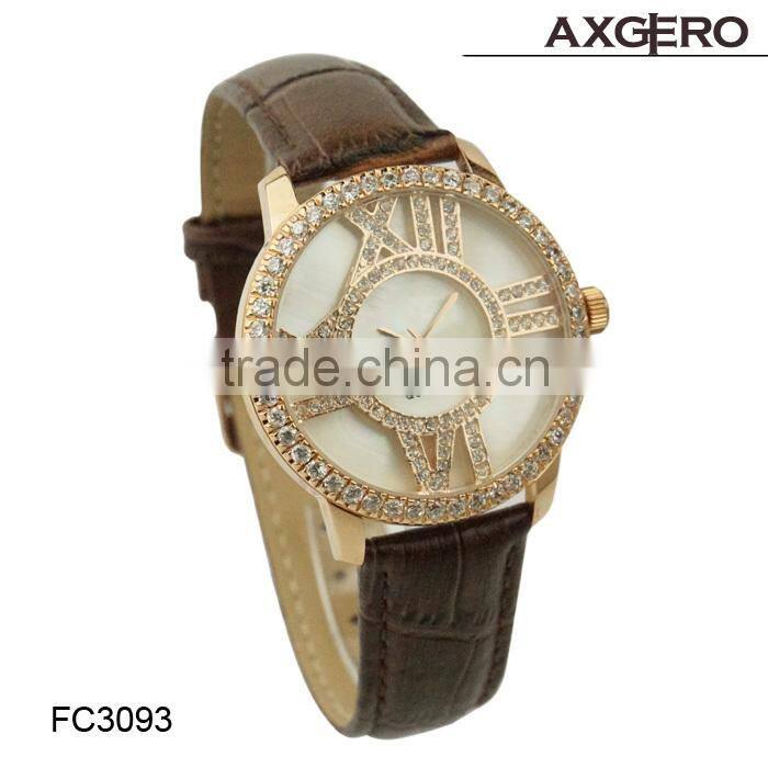 christmas promotion big face diamond charm wristwatch