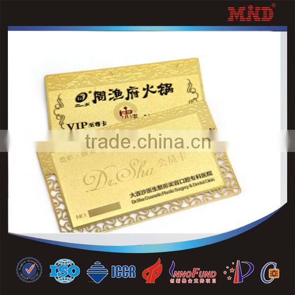 MDC033 stainless steel golden business card metal business card factory price