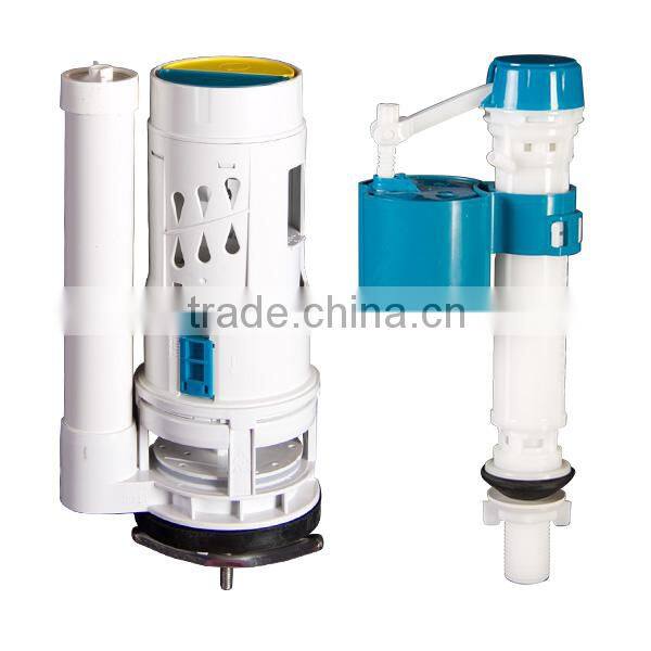 Hand control one piece types of top press button 3/6 L toilet tank fitting