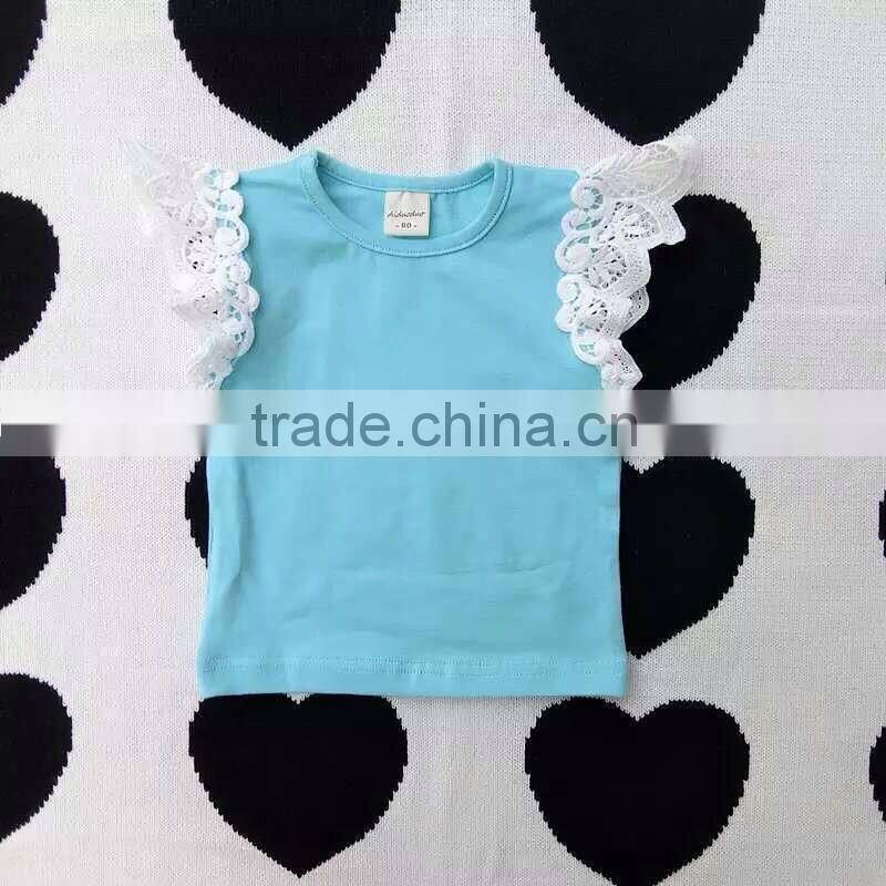 2016 New Western Summer Boutique Toddler Vested organic cotton Lace Baby Clothing Wearing