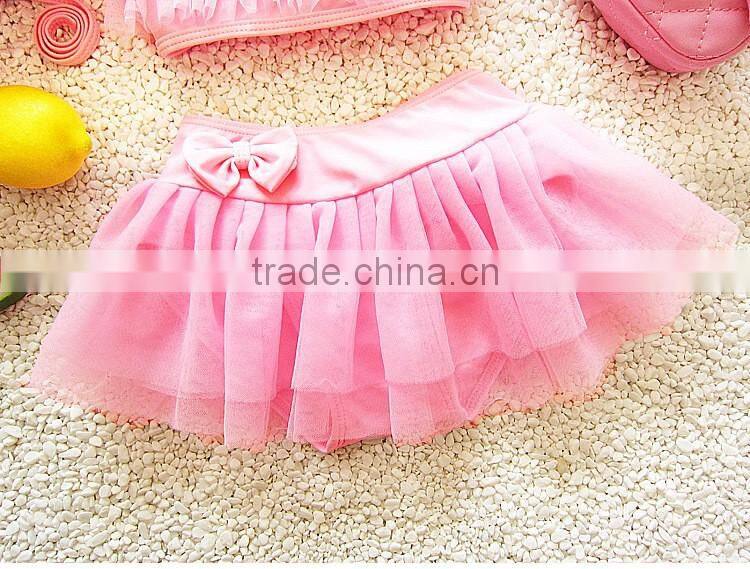 Hot sale girl three-pieces swimwear multilayer gauze sexy beachwear