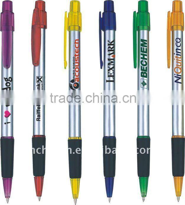 Valin promotional Retractable metal clip banner pen banner flag ball pen