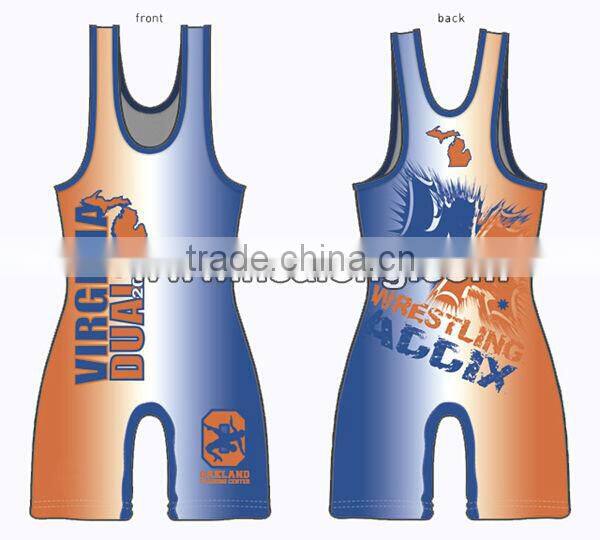 low price sleeveless youth cheap sublimated wrestling singlets for sale