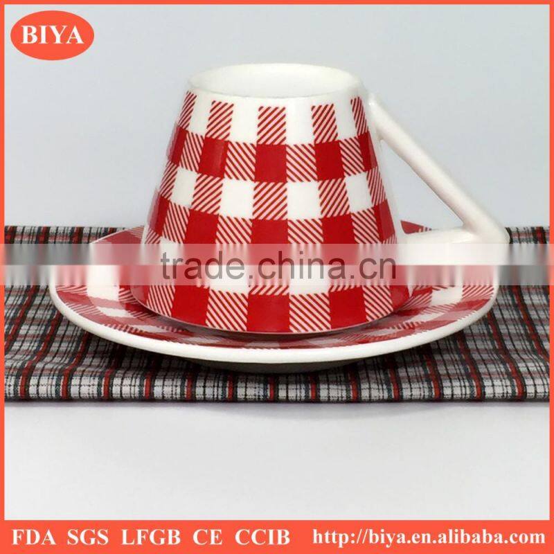 personalized tea cup saucer set New design Ceramic tea coffee cup and saucer with decal printing mug