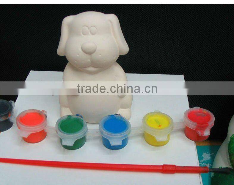 Kids diy ceramic dolomite car paint color with brush