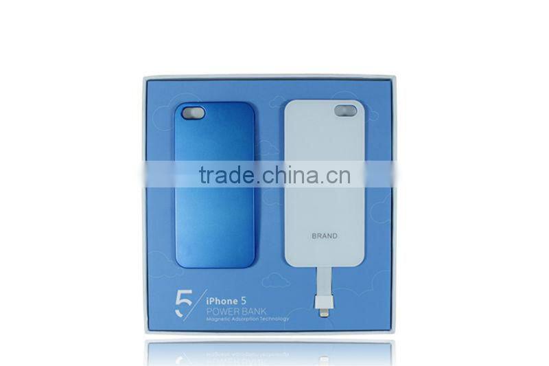 magnetic adsorption combined mobile power bank for iPhone5 5S 5C 2800mah power bank oem