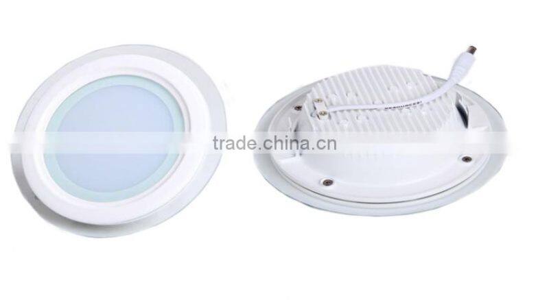 12w led glass panel lamp cover shine from frontal aluminum alloy round factory sell directly for high-end interior lighting lamp