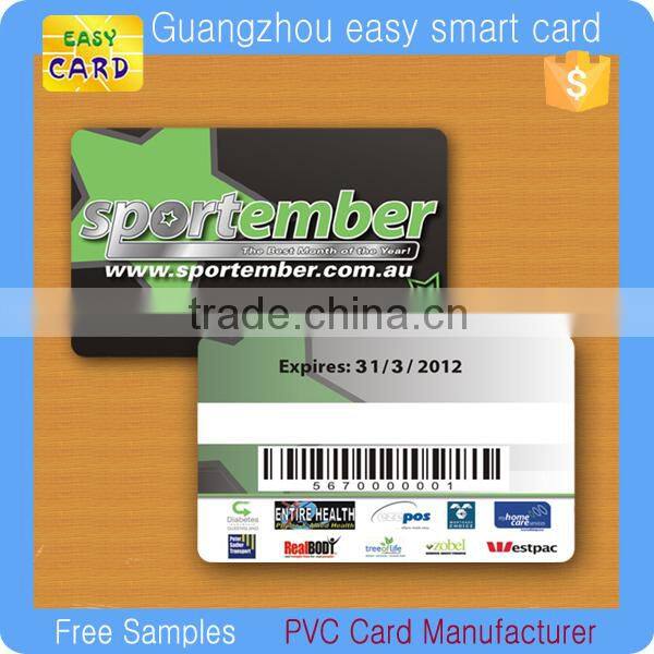 Customized printing PVC barcode membership card