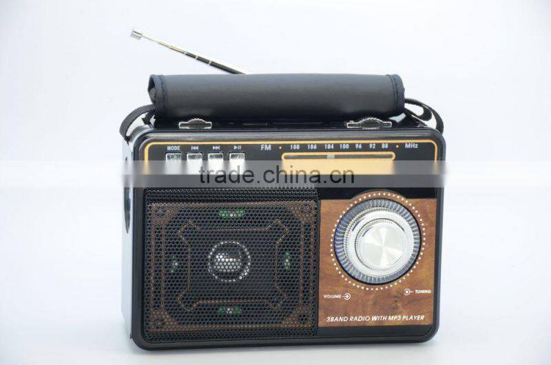Hot Sale Torch Light Portable Style USB SD No Screen Bluetooth Wooden Radio