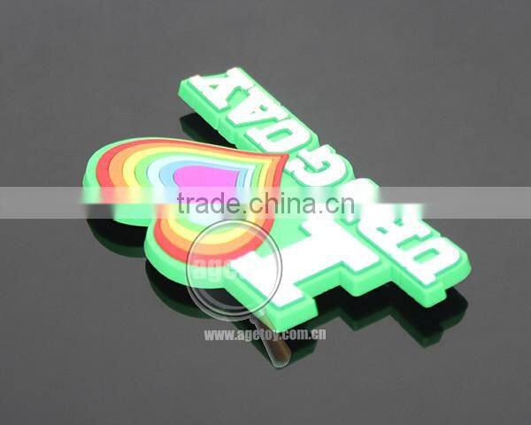 I LOVE Uruguay Promotional Souvenir Heart Shaped Soft PVC Injection Molding Custom Rubber Fridge Magnet