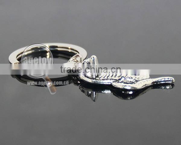 Three-dimensional Snake Shaped Keyring New Fashion Alloy Silver Metal Cobra Keychain