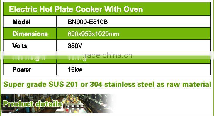 Four Star Restaurant Electric Cooking Stove with Oven 380V
